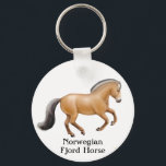 Sleutelhanger van Noorse Fjord-paarden<br><div class="desc">Origineel kunstontwerp van een Noors Fjord-paard door paardenkunstenaar en ontwerper Carolyn McFann op kaarten,  kantoorbenodigdheden,  kleding en andere grote geschenken voor equestrians en pony.</div>