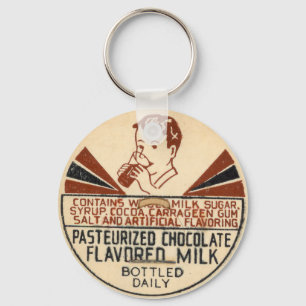 Sleutelhanger van oude melkflesdop van chocolademe