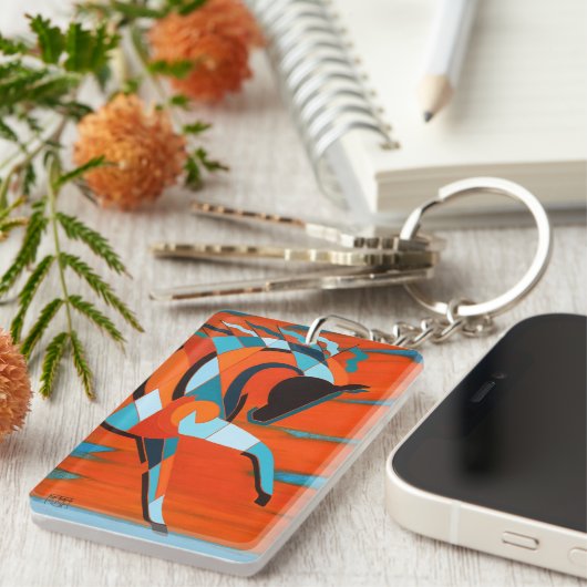 Sleutelhanger van paarden, SunDancer bij zonsopgan (Voorkant Rechts)