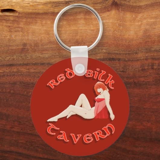Sleutelhanger van rode zijde (Voorkant)