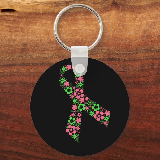 sleutelhanger van roze bloemkool - zwart (Voorkant)