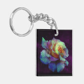 Sleutelhanger van Turquoise, Violet en Yellow Rose (Voorkant Links)