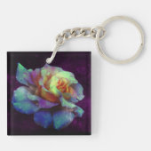 Sleutelhanger van Turquoise, Violet en Yellow Rose (Achterkant)