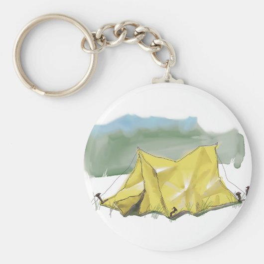 Sleutelhanger van whimsical Tent Illustration (Voorkant)