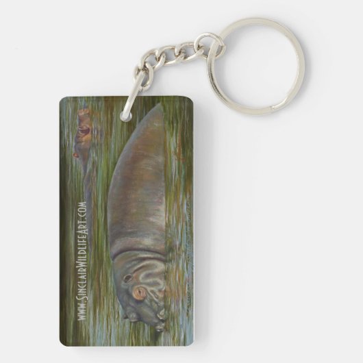 Sleutelhanger van wilde dieren met Cheetah en Hipp (achterkant)