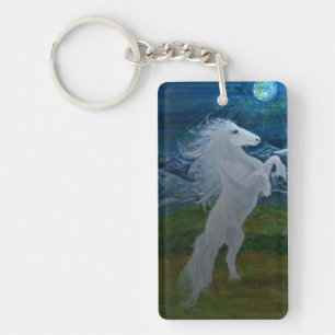 Sleutelhanger van witte paarden