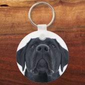 Sleutelhanger van zwart lab, label van labrador ho (Voorkant)