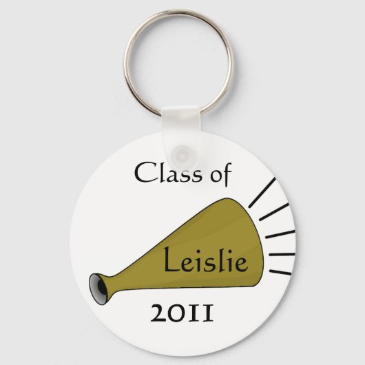 Sleutelhanger van zwarte en goudmegafonchanglijst (Voorkant)