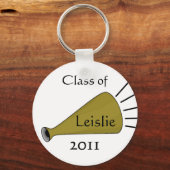 Sleutelhanger van zwarte en goudmegafonchanglijst (Voorkant)