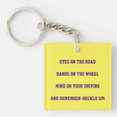 sleutelhanger "VEILIG RIJDEN" (ENKELE HERINNERINGE (Voorkant)