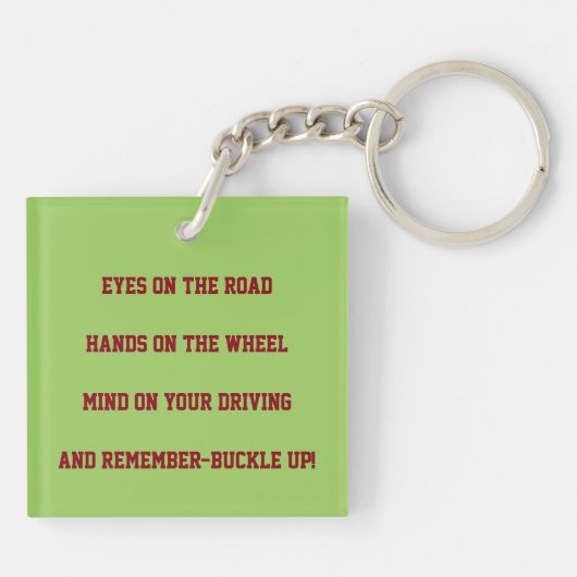 sleutelhanger "VEILIG RIJDEN" (ENKELE HERINNERINGE (Achterkant)