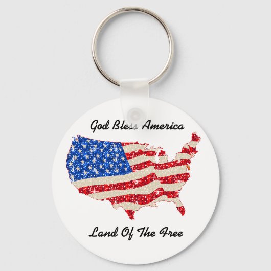 Sleutelhanger Verenigde Staten Vlag God Bless Amer (Voorkant)