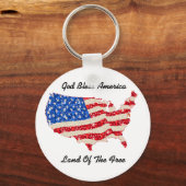 Sleutelhanger Verenigde Staten Vlag God Bless Amer (Voorkant)