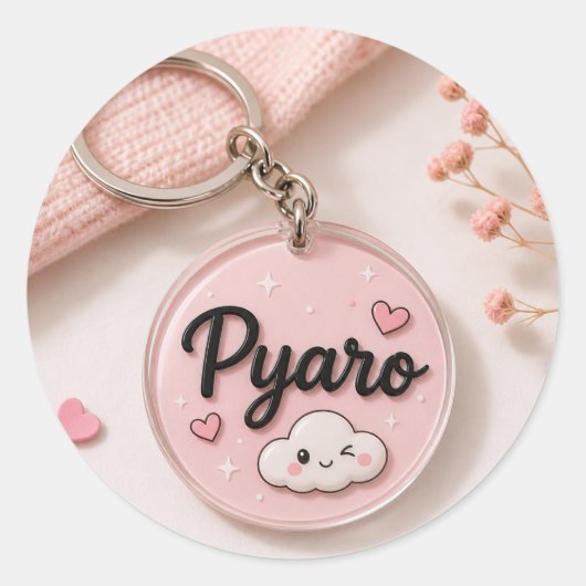 sleutelhanger verkoop ronde sticker (Voorkant)