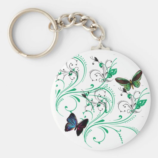 Sleutelhanger Vines & Butterflies Groene Kleuren (Voorkant)