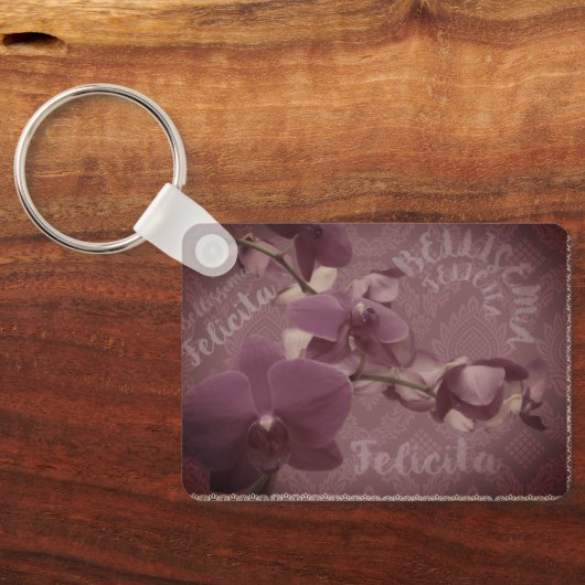 Sleutelhanger vintage bloemmotief (Achterkant)