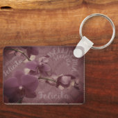 Sleutelhanger vintage bloemmotief (Voorkant)