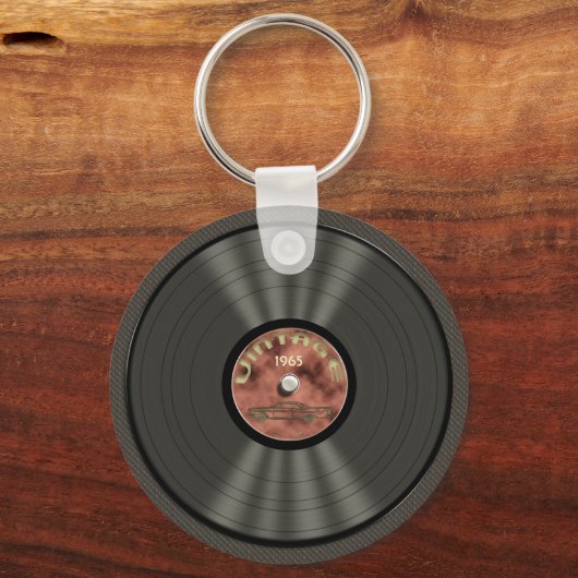  Sleutelhanger vinylplaat (rood) (Voorkant)