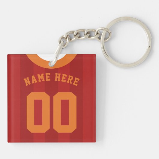 Sleutelhanger voetbaltenue, Rood Oranje (Achterkant)