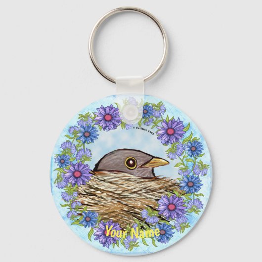 Sleutelhanger Vogel In Nest (Voorkant)