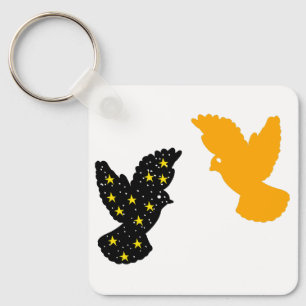 Sleutelhanger Vogels – Minimalistisch Vliegend Sil