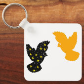 Sleutelhanger Vogels – Minimalistisch Vliegend Sil (Voorkant)