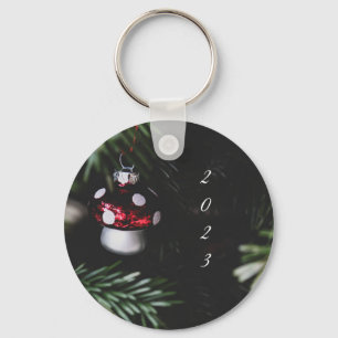 Sleutelhanger voor champignon kerstmis
