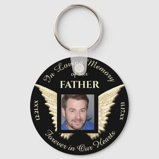 Sleutelhanger voor de herdenking van vaders foto (Voorkant)