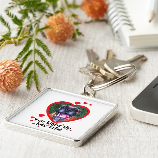 Sleutelhanger voor glimlachen van Boxer Dog Square (Zijkant)