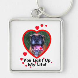 Sleutelhanger voor glimlachen van Boxer Dog Square