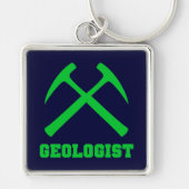 Sleutelhanger voor groene en blauwe geoloog (Voorkant)