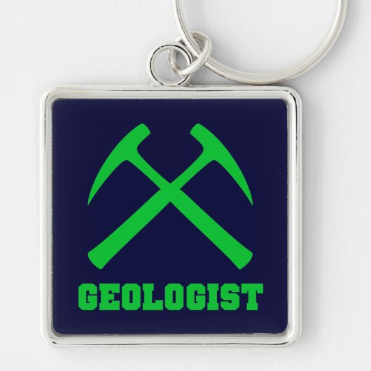 Sleutelhanger voor groene en blauwe geoloog (Voorkant)