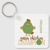 Sleutelhanger voor groene en bruine kippen (Voorkant)
