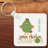 Sleutelhanger voor groene en bruine kippen (Voorkant)