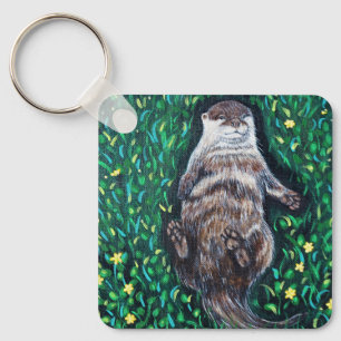 Sleutelhanger voor het verven van otter-rivierbedd