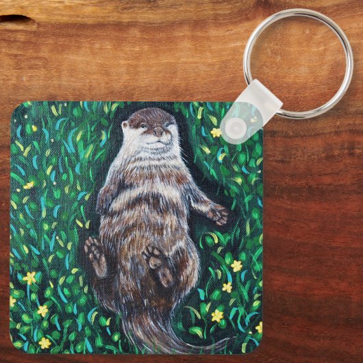 Sleutelhanger voor het verven van otter-rivierbedd (Achterkant)