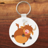 Sleutelhanger voor hoogland Koe Cute Floating Cart (Voorkant)