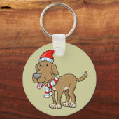 Sleutelhanger voor kerstpuppy "Rusty" Button (Voorkant)
