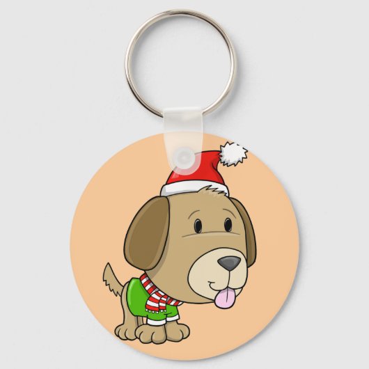 Sleutelhanger voor kerstpuppy "Teddy" Button (Voorkant)