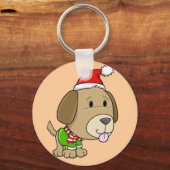 Sleutelhanger voor kerstpuppy "Teddy" Button (Voorkant)