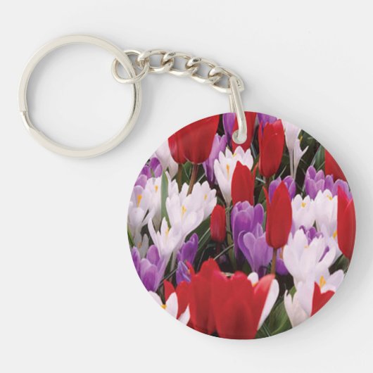 Sleutelhanger voor kleurrijke Tulp Flowers (Voorkant)