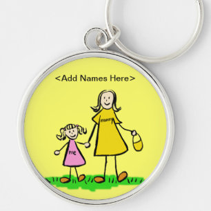 Sleutelhanger voor mama en mij (Blond past naamopt