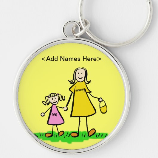 Sleutelhanger voor mama en mij (Blond past naamopt (Voorkant)