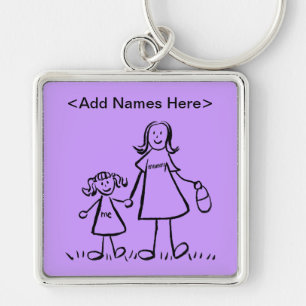 Sleutelhanger voor mama en mij (Namen aanpassen)