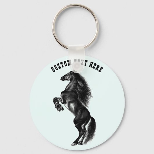 Sleutelhanger voor onechte zwarte wilde paarden - (Voorkant)