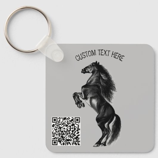 Sleutelhanger voor onechte zwarte wilde paarden -  (Voorkant)