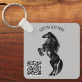 Sleutelhanger voor onechte zwarte wilde paarden -  (Voorkant)