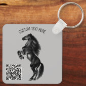 Sleutelhanger voor onechte zwarte wilde paarden -  (Achterkant)