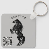 Sleutelhanger voor onechte zwarte wilde paarden -  (Achterkant)