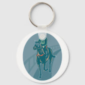 Sleutelhanger voor paarden en jockey (Achterkant)